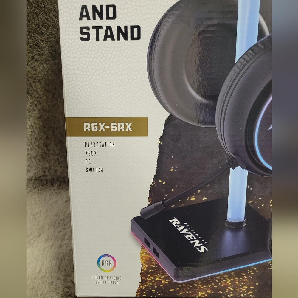 Gaming Headset and Stand, Baltimore Ravens